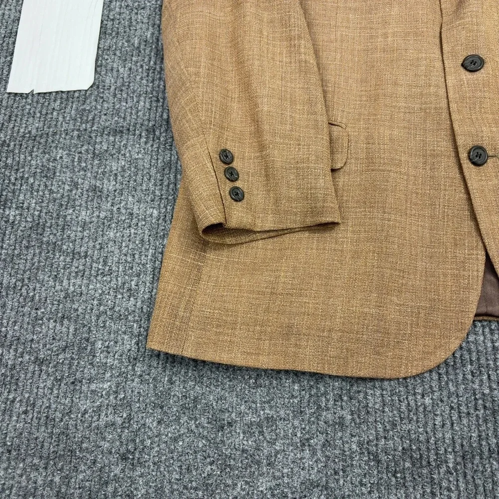 Vintage Antonio Corapi Blazer Mens 40R Brown Wool Linen Blend Sport Coat Classic